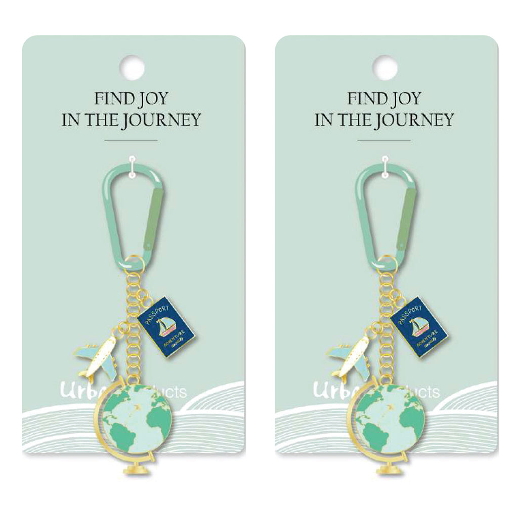 2PK Urban Products Travel w/ Carabiner Keyring Accessory Green/Blue 12cm
