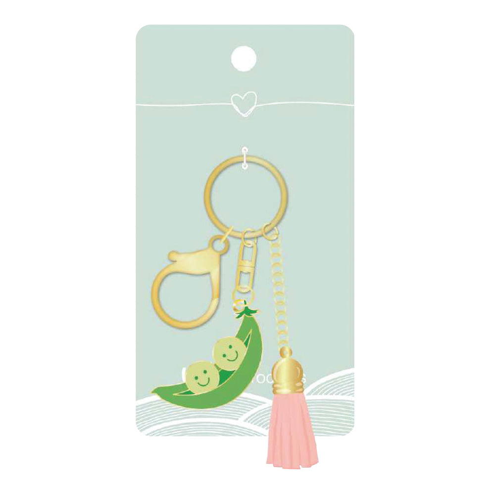 2PK Urban Products Peas In A Pod Keyring/Keychain Accessory Green 12cm