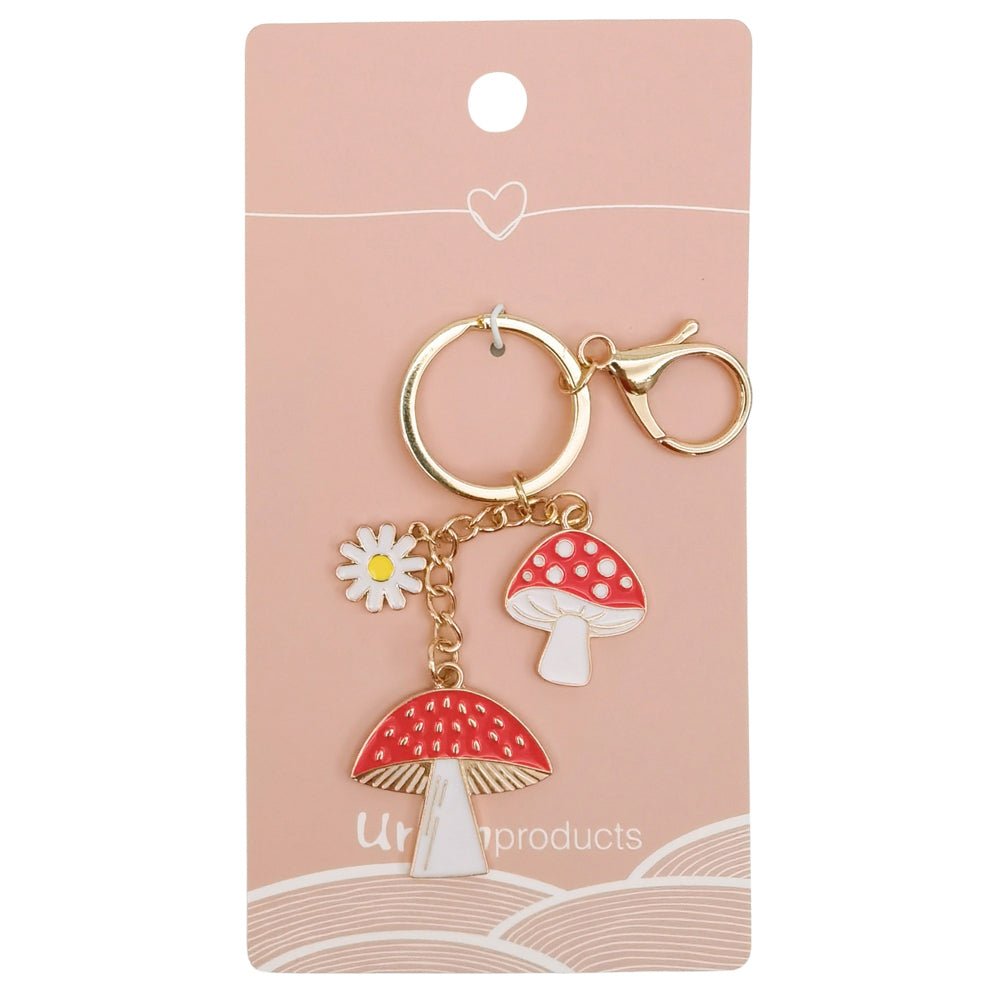 3PK Urban Toadstool Keyring Red 12cm Display Decorative Keepsake