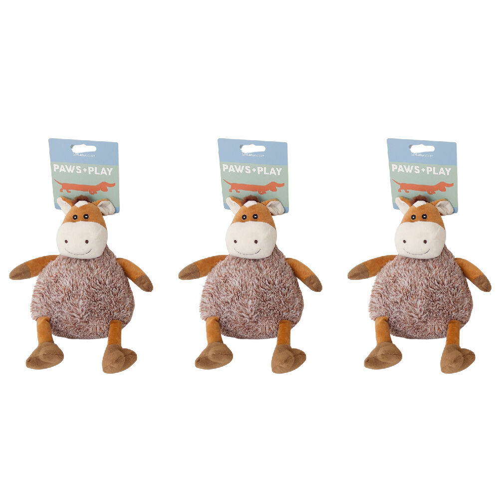 3PK Urban Fluffy Squeaker Animal Brown Dog/Pet Durable Play Toy