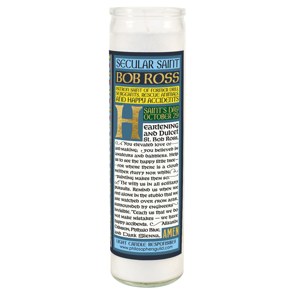 Unemployed Philosophers Guild 20cm Bob Ross Secular Saint Candle