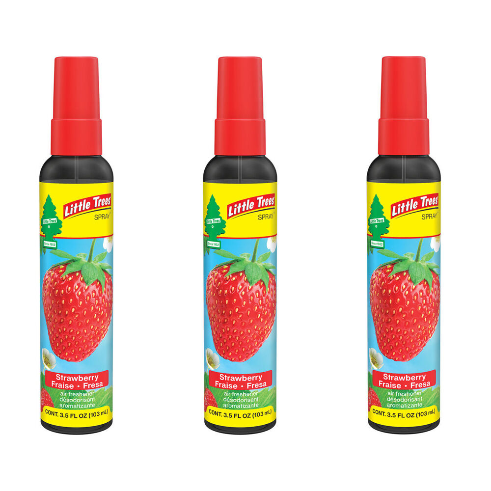3PK Little Tree Pump Spray Car Air Freshener Fragrance 103ml Strawberry