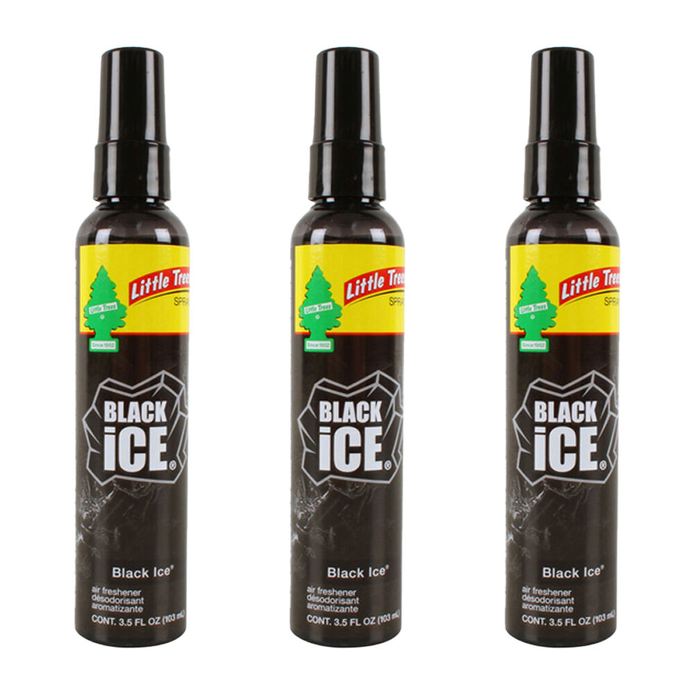 3PK Little Tree Pump Spray Car Air Freshener Fragrance 103ml Black Ice