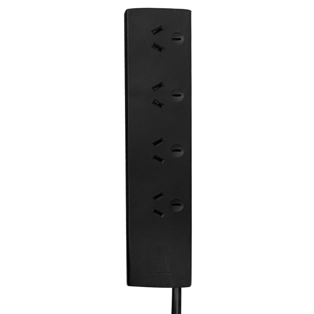 3PK Ultracharge 4 Socket Standard Power Board - Black