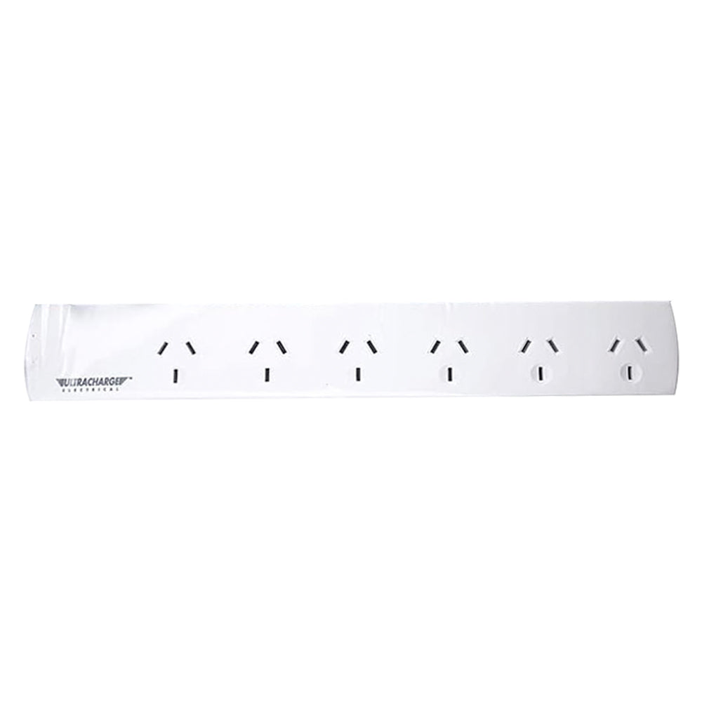 Ultracharge 6 Socket Standard Power Board - White