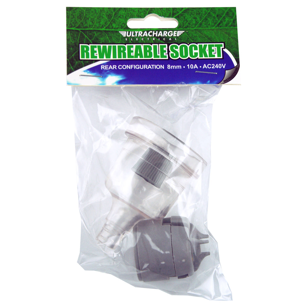 3PK Ultracharge 10A Rewireable Socket 240V Rear Entry