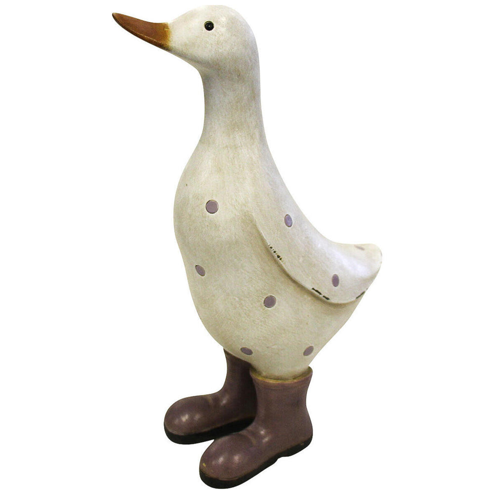 2PK LVD Polyresin Duck Aubergine Boots Sculpture Home/Office Decor 22cm