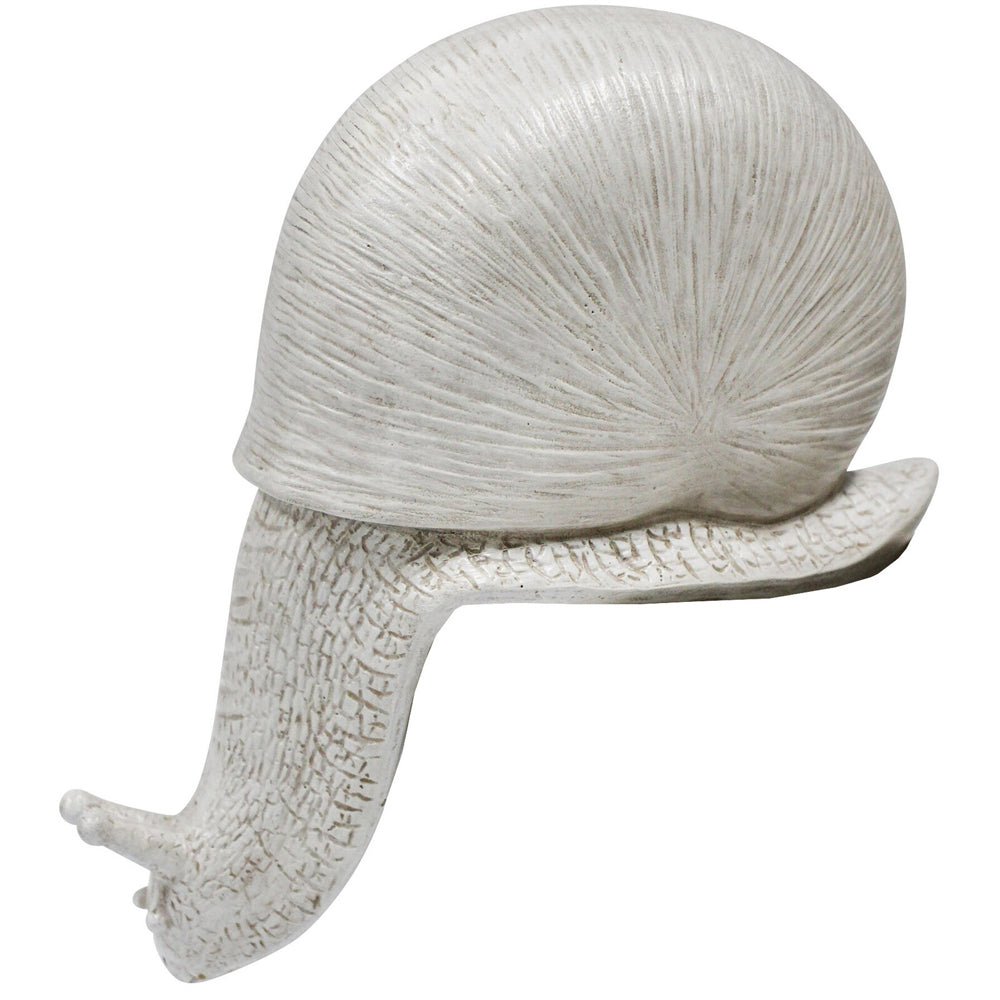 LVD Resin Snail Ledge Sculpture Home Decor 15x18cm - White