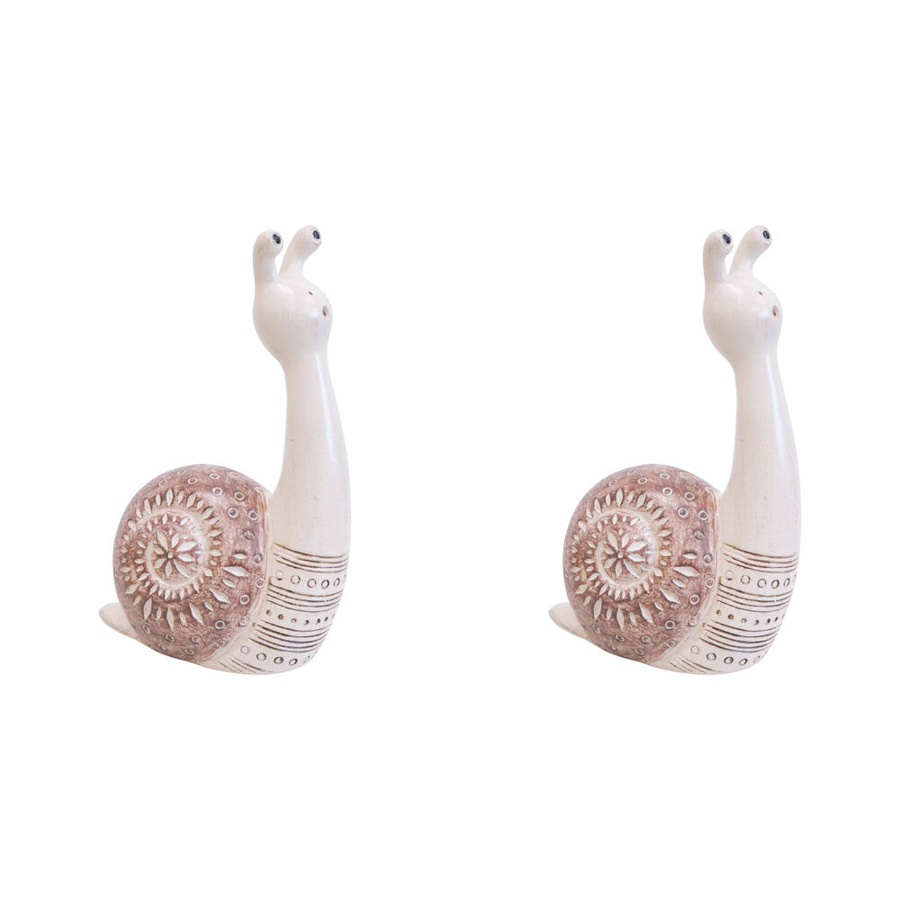 2PK LVD Tall Snail Resin Figurine Small Home Decor 10x15cm - Bolt