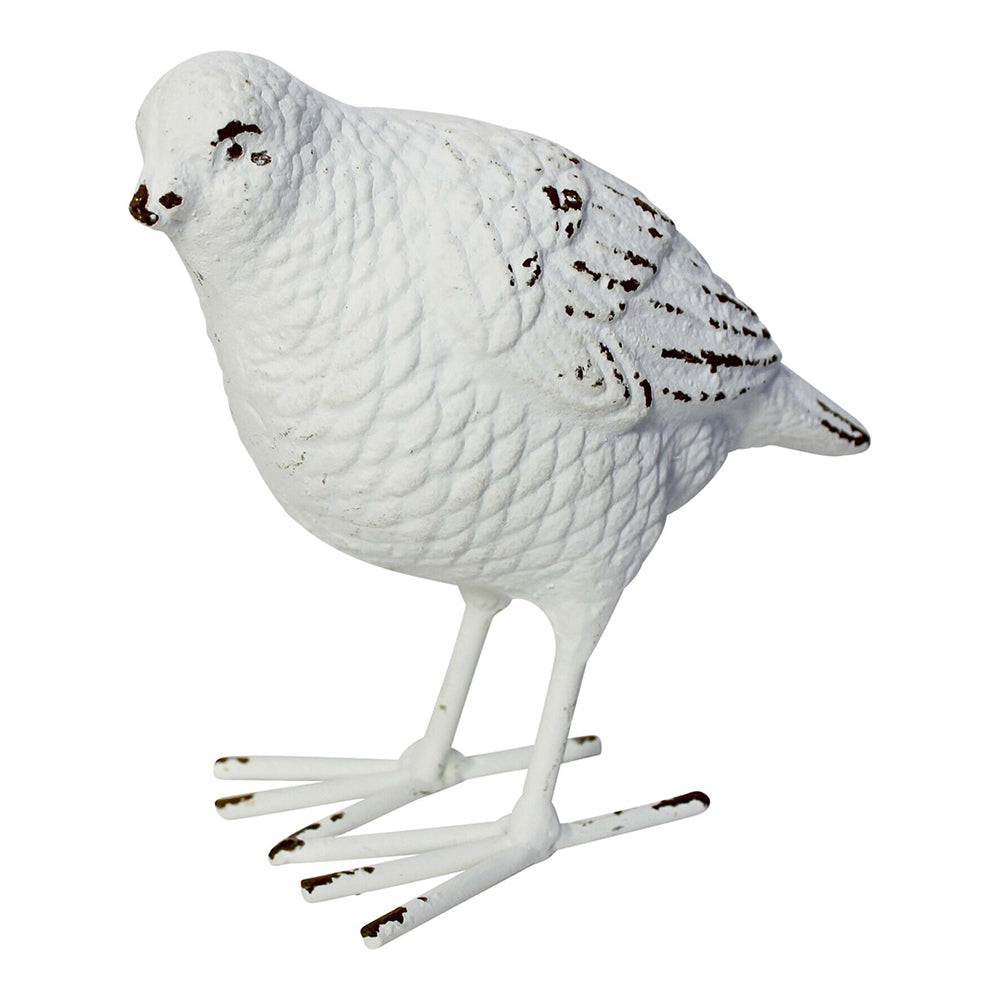 2PK LVD Metal 13.5cm Standing Bird Ornament Decor - White