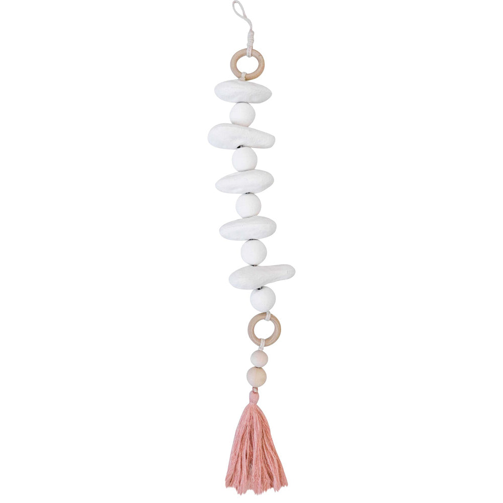 2PK LVD Iron/Wood Bead Tassel Organic Home Decor 75cm