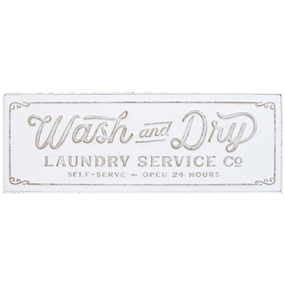 2PK LVD Iron Laundry Service Sign Home Wall Decor 81x29cm - White