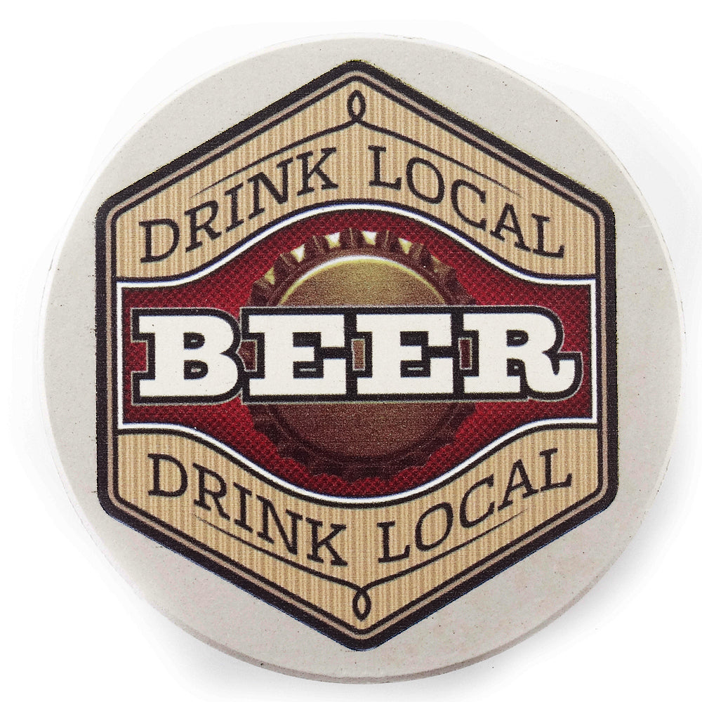 2x 4pc ThirstyStone Beer Bone Drink Local Coasters Set