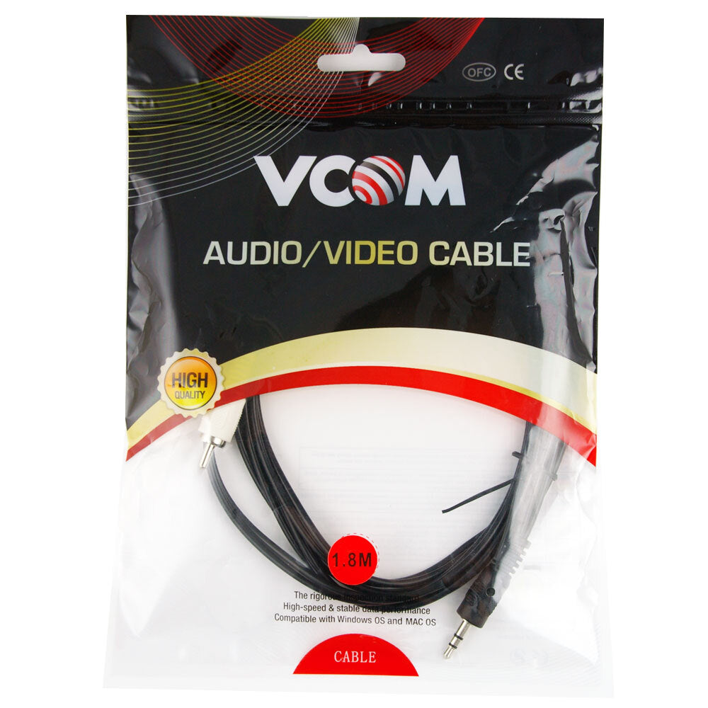 3PK V-Com 3.5St(M)/2Rca(M) Lead 1.8M