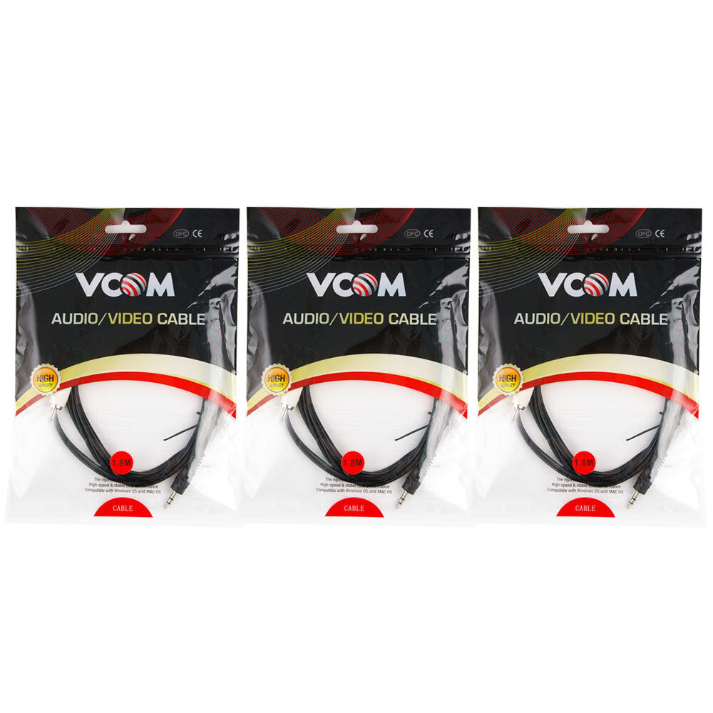 3PK V-Com 3.5St(M)/2Rca(M) Lead 1.8M