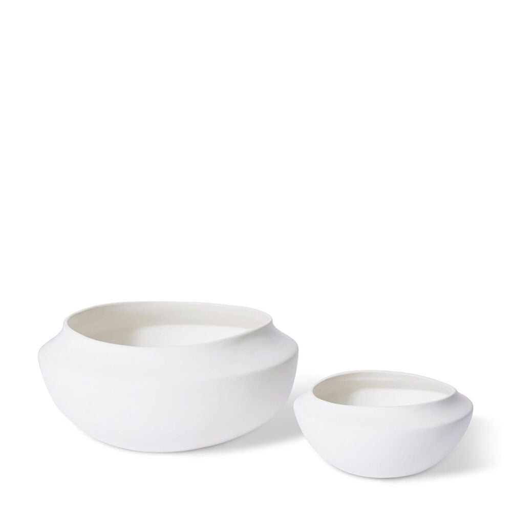 2PK E Style Nakano Wide Ceramic Decorative Bowl 20cm - White