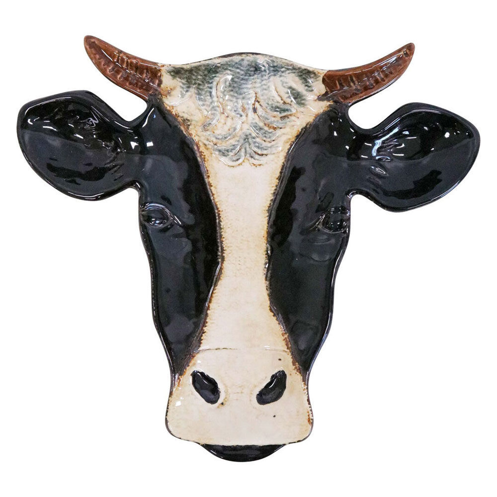 4PK LVD Cow Ceramic Plate Tabletop Home Display Decor 23x21cm