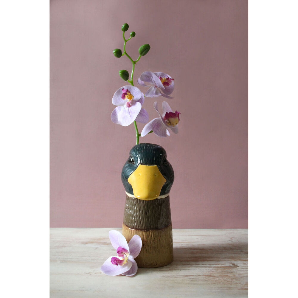LVD Mallard Ceramic Duck Flower Vase Decor 16x22cm