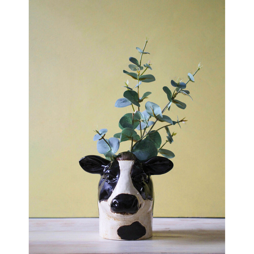 LVD Clarabelle Ceramic Cow Flower Vase Decor 18x13cm