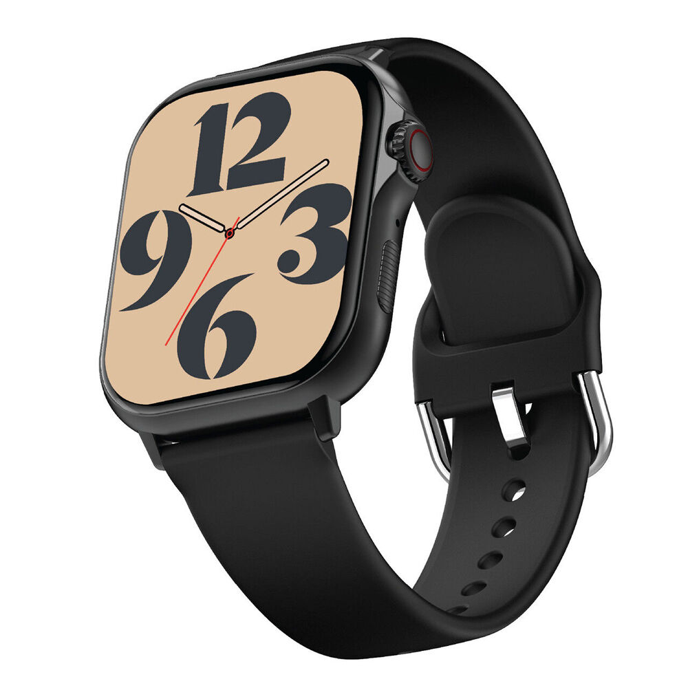 V-Fitness IPX8 Smart Watch GPS 2.1in Screen Apple/Google Fit Tracking Black