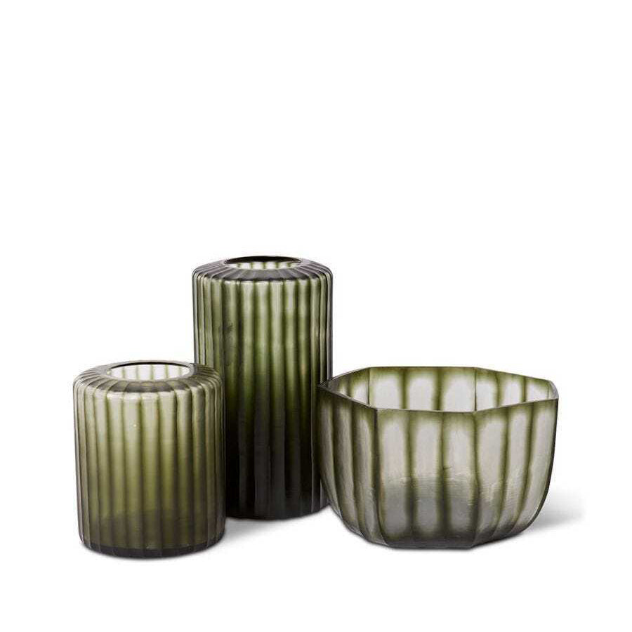E Style 29cm Glass Pietro Bowl Decor - Dusty Grey