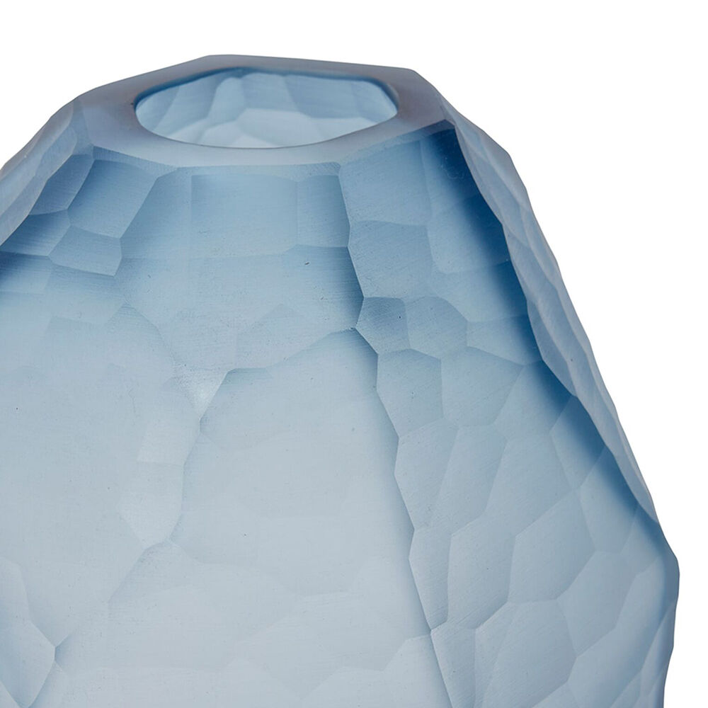 E Style Glass Rufus Vase Home Decor 17x17cm Ink Blue