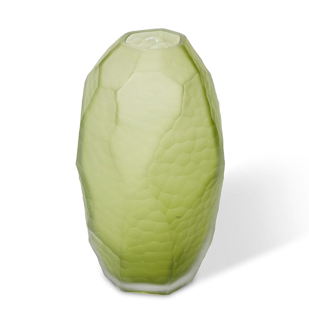 E Style Glass Rufus Vase Home Decor 17x17cm Dark Green