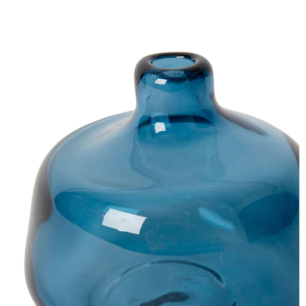 E Style Dalili Glass Decorative Bottle Short Home Decor 11cm - Blue