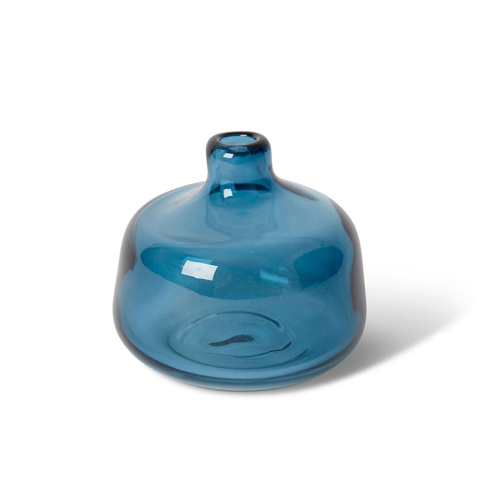 E Style Dalili Glass Decorative Bottle Short Home Decor 11cm - Blue
