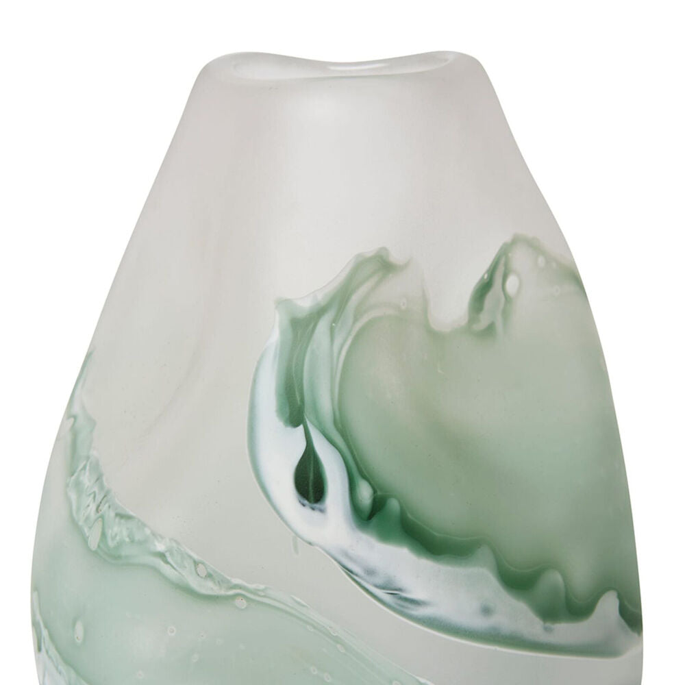 E Style Zaida Glass Flower Vase Home Decor 26cm - Sage/White