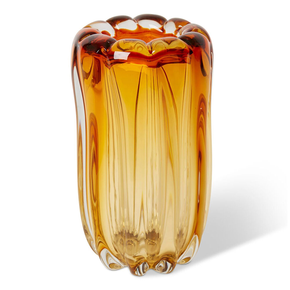 E Style Thandie Tall Glass Flower Vase Home Decor 26cm - Amber