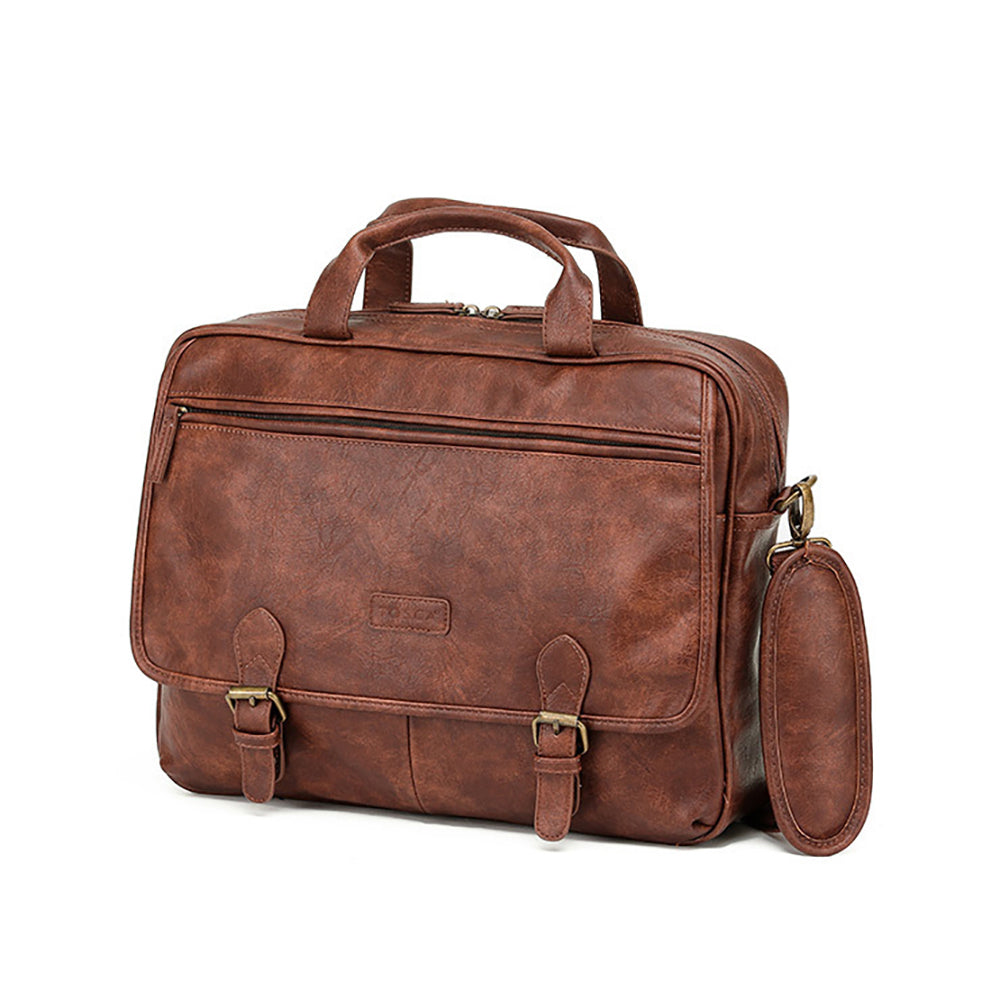 Tosca Vegan Leather 13" Laptop Briefcase/Bag - Brown