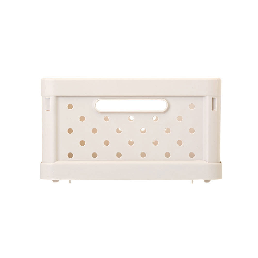 Vigar Compact 3.3L Plastic Foldable Crate Basket - Sand White