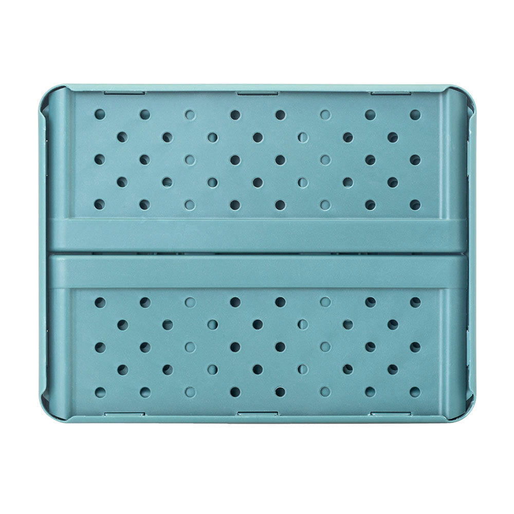 Vigar Compact 3.3L Plastic Foldable Crate Basket - Stone Blue