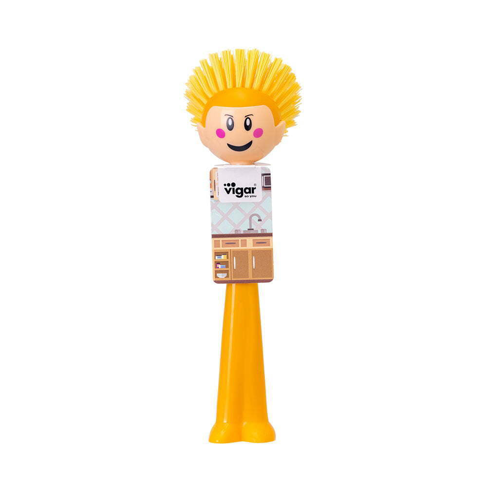 3PK Vigar Funny Non-Scratch Kitchen Dish Brush - Assorted