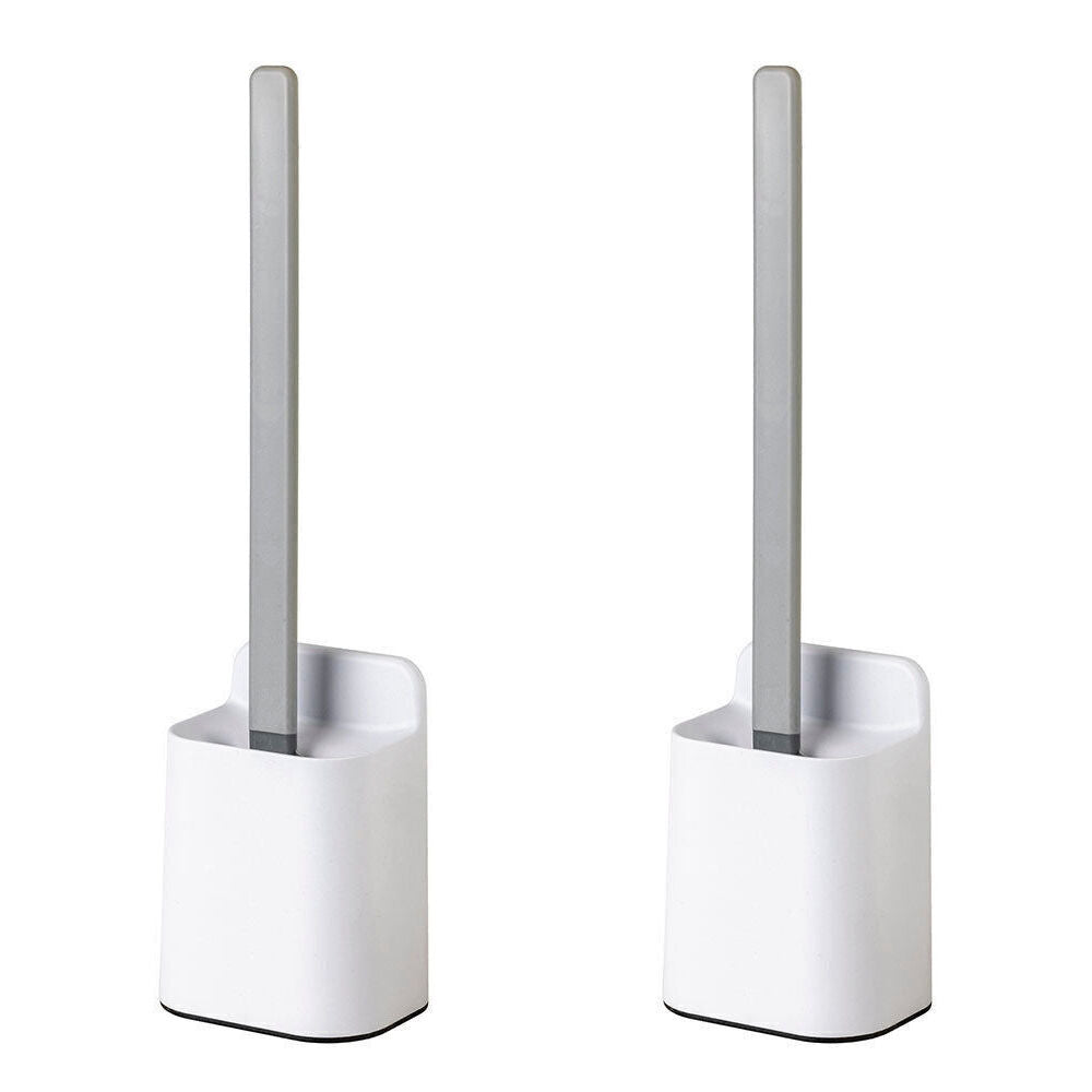 2PK Vigar Essential Eco Wall Mounted Toilet Brush w/ Holder Set 41.5cm White