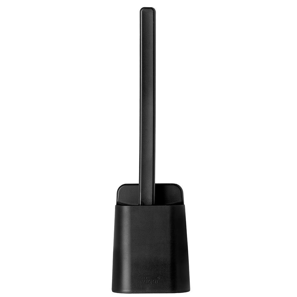 2PK Vigar Essential Eco Wall Mounted Toilet Brush w/ Holder Set 41.5cm Black