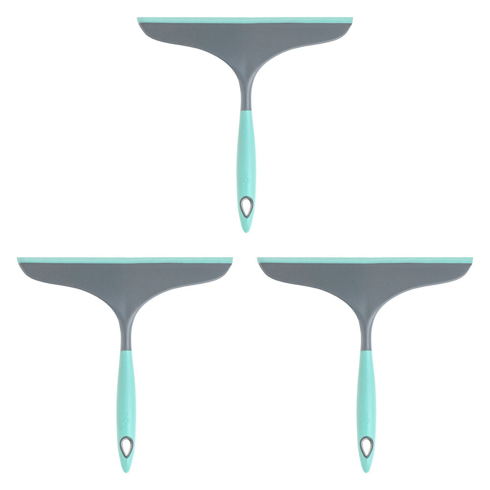3PK Vigar Hergo Squeegee Tiles/Window Surface Glass Cleaner 23.5cm Turquoise