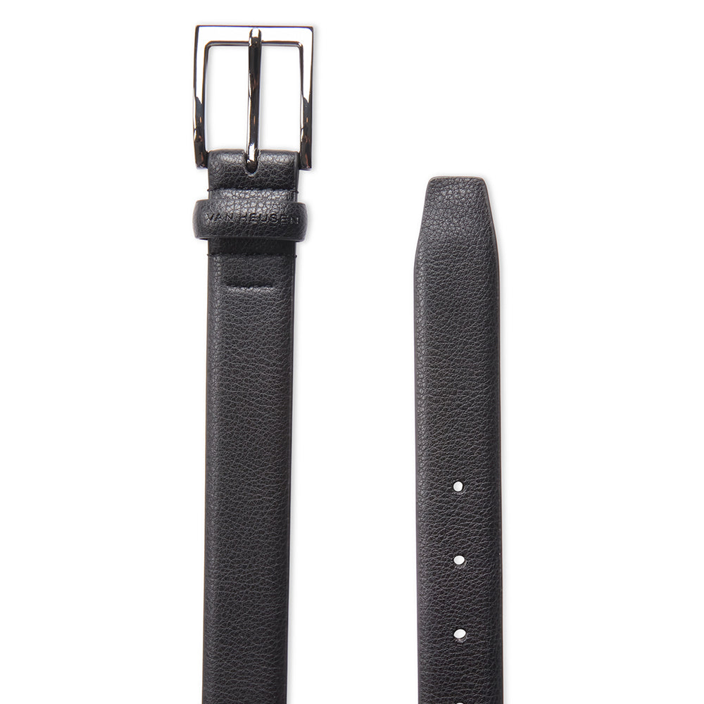 Van Heusen Men's 34" Dress Pin Buckle Pebble Grain Belt Black