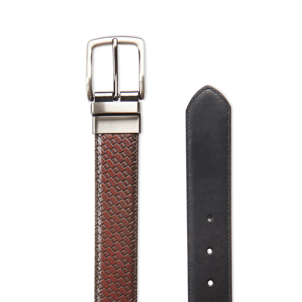 Van Heusen Men's 40" Basket Weave Belt Brown/Black