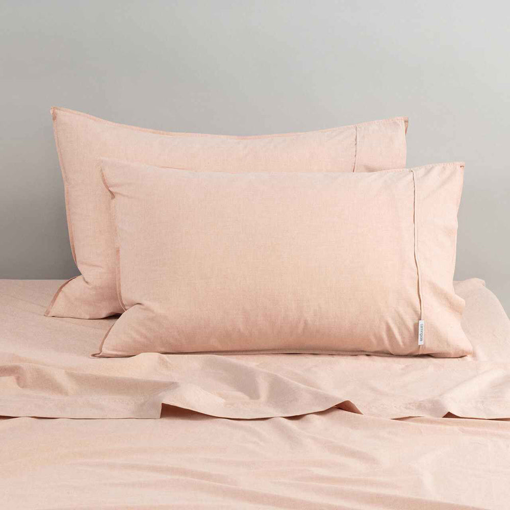 Canningvale Double Vintage Softwash Cotton Sheet Set - Brulee Melange