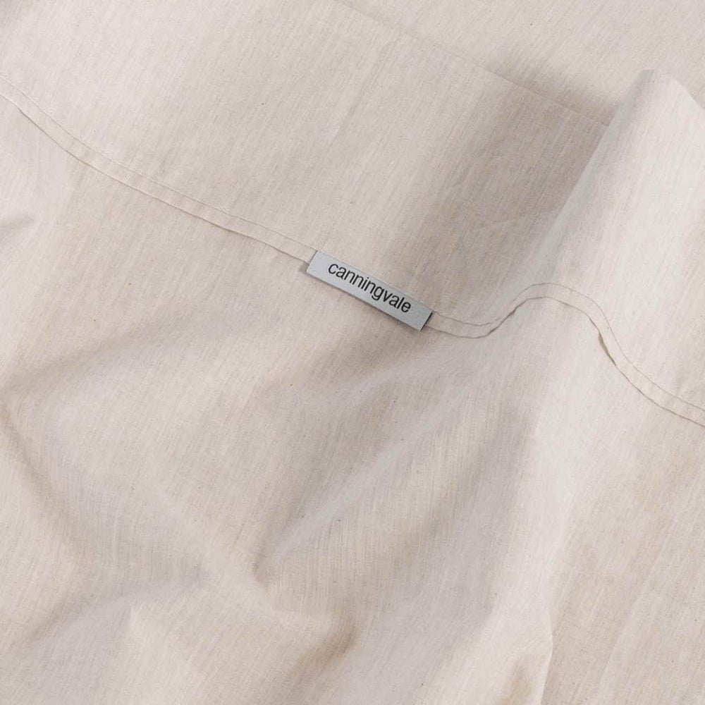 Canningvale Super King Sheet Vintage Softwash Cotton Set - Oatmeal Melange