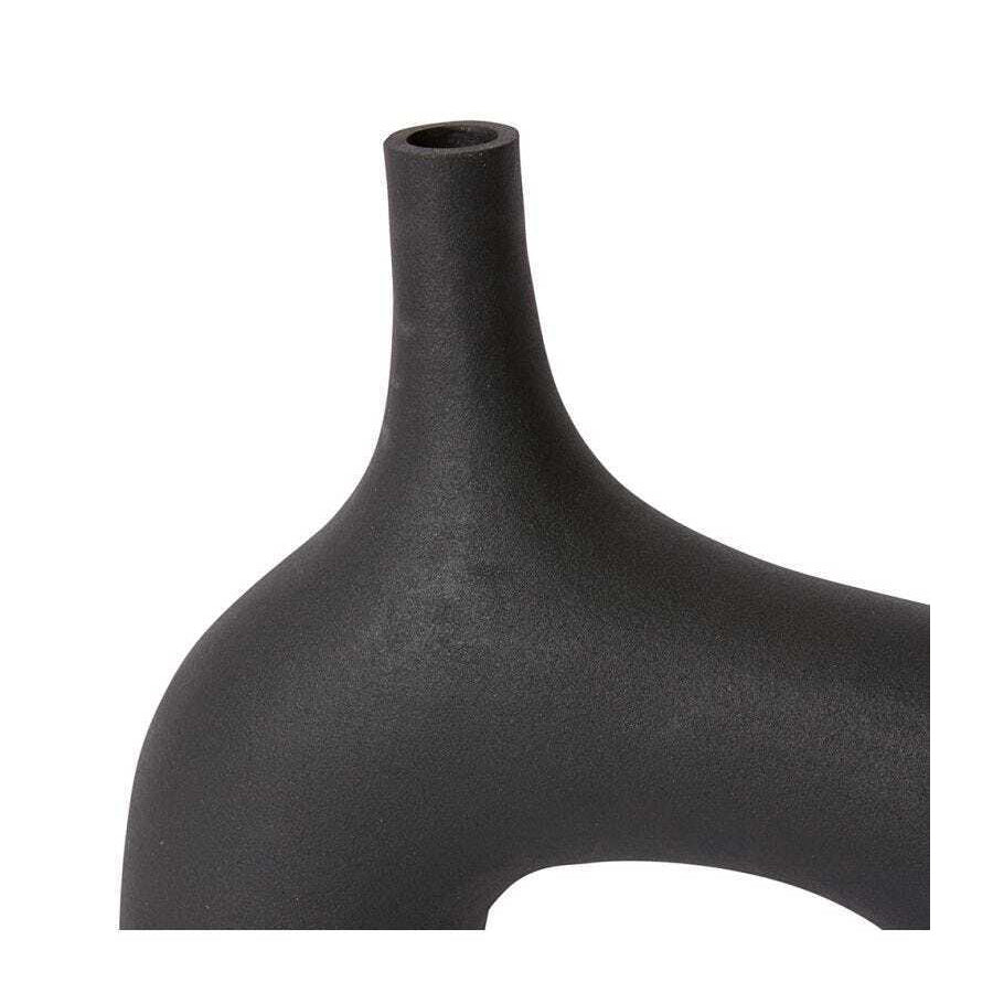 E Style 33cm Aluminium Arnold Flower Vase Decor - Black
