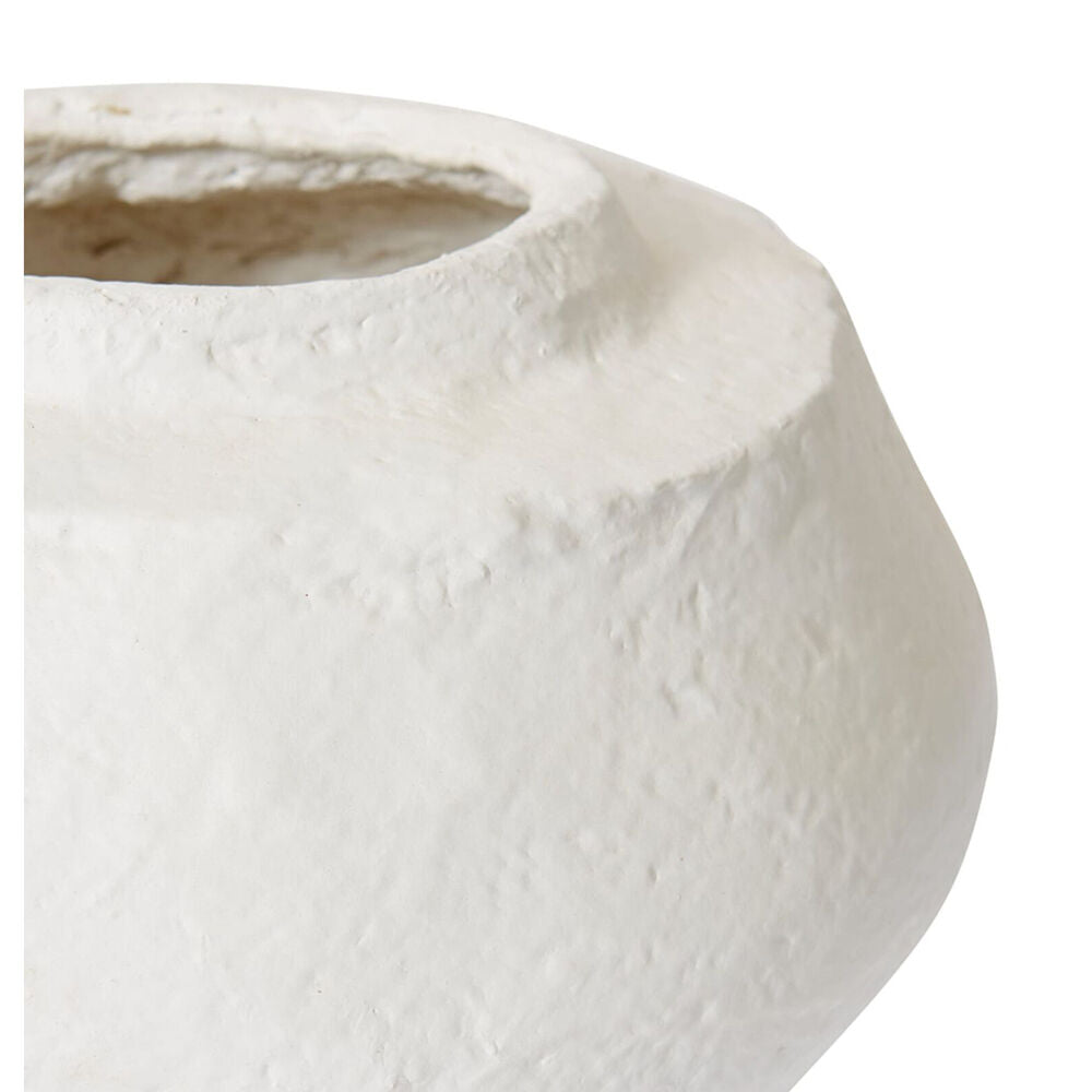 E Style Nomusa Paper Mache Vessel Decorative Vase Home Decor 23cm - White