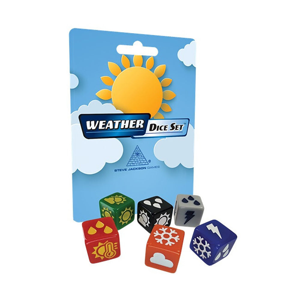 2PK Weather Dice Six Dice Weather-Themed Dice Set for RPG and Board Games 1.6cm