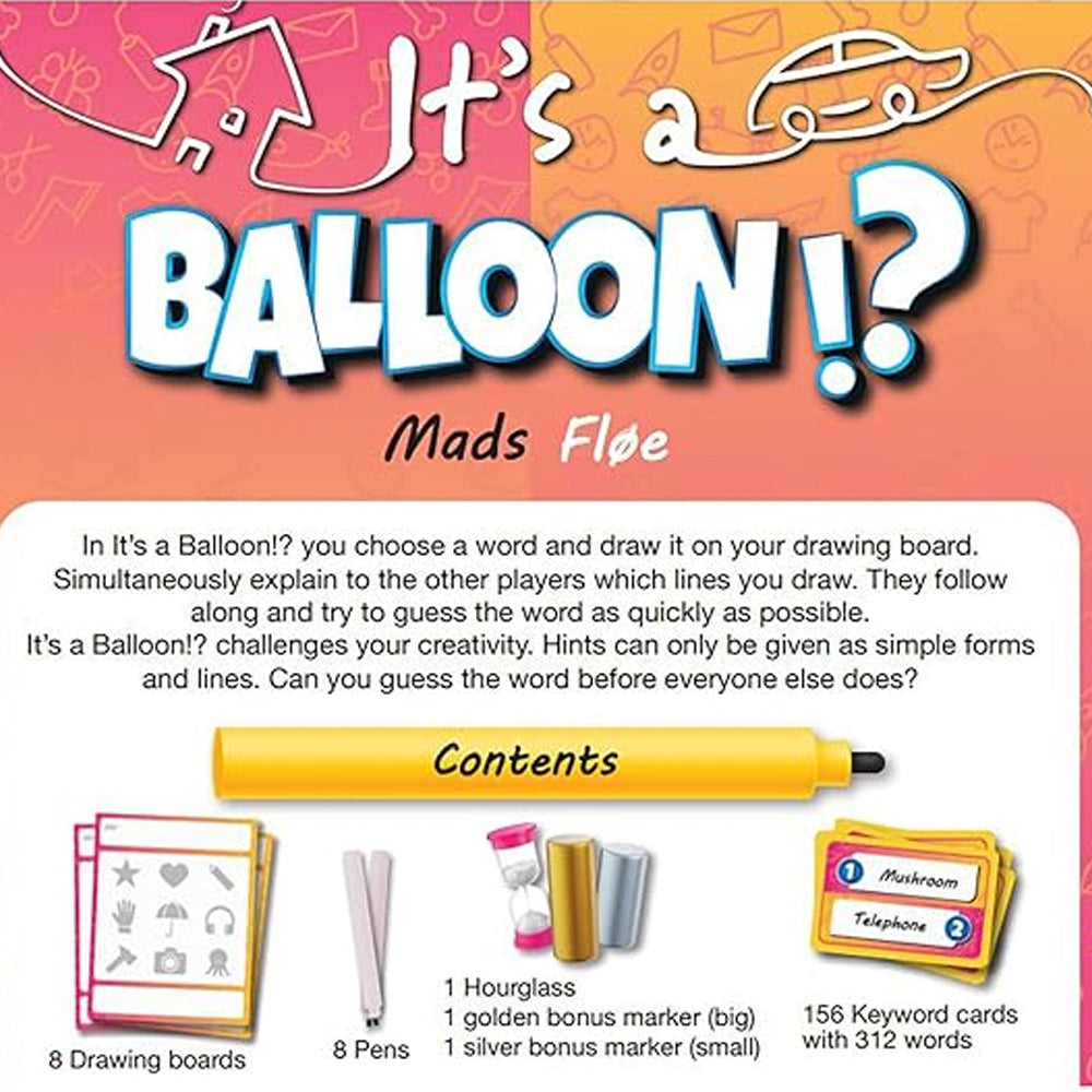 Rio Grande It's A Balloon! Guessing Game Play Set 3-8 Players 8y+