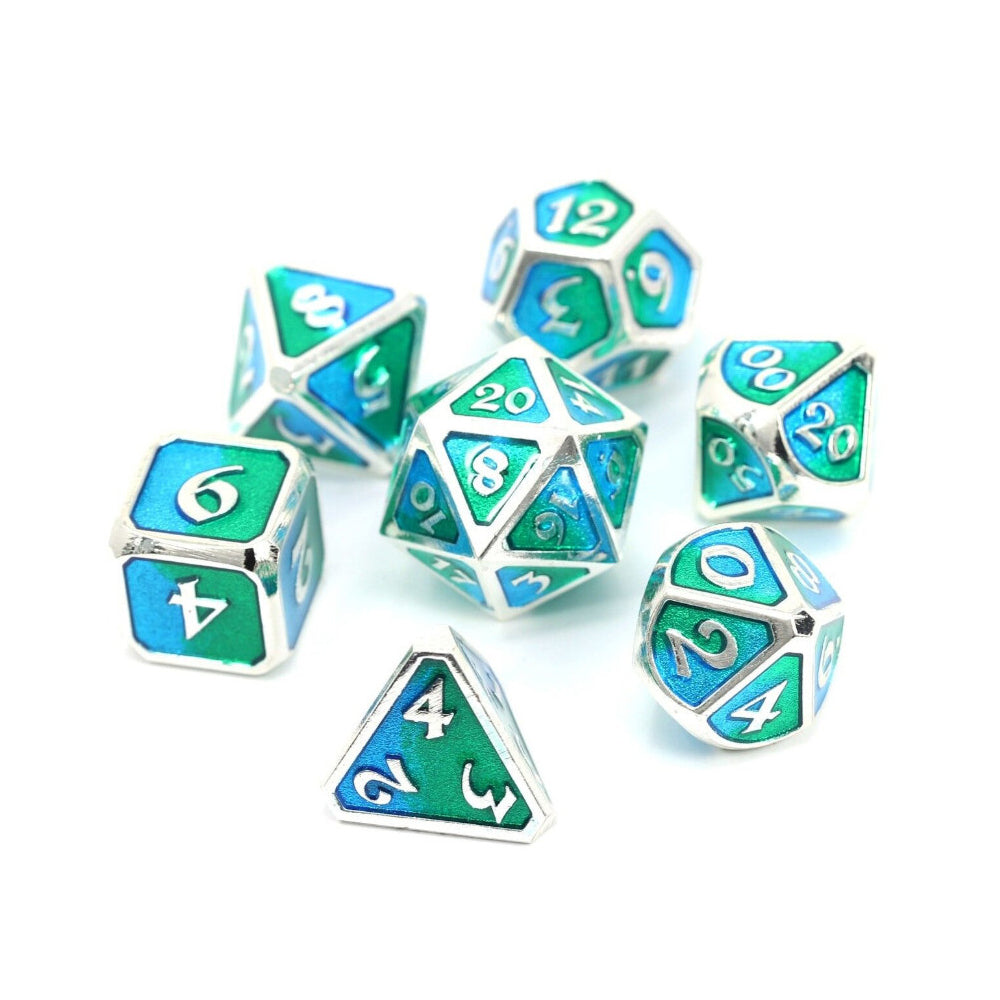 7pc Die Hard Dice Metal Polyhedral Spellbinder Gaia Dice Set