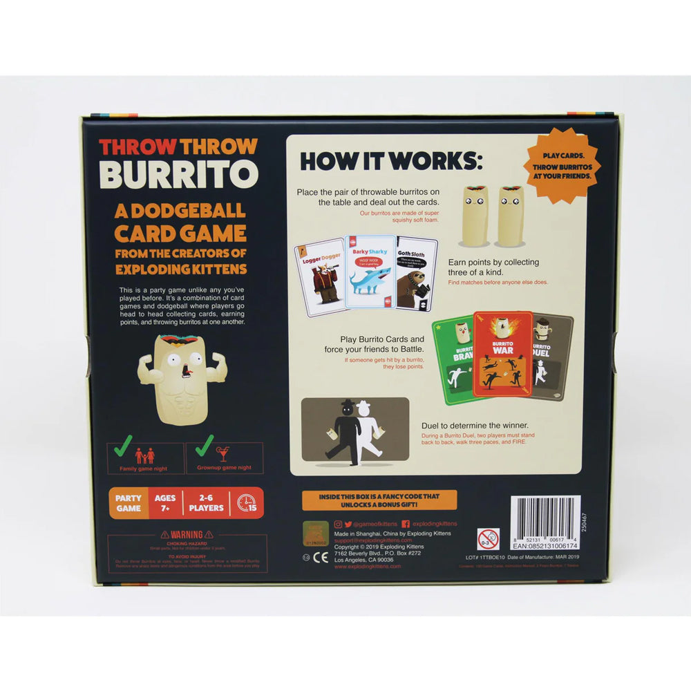 Exploding Kittens Throw Burrito Card Game Kids 7y+