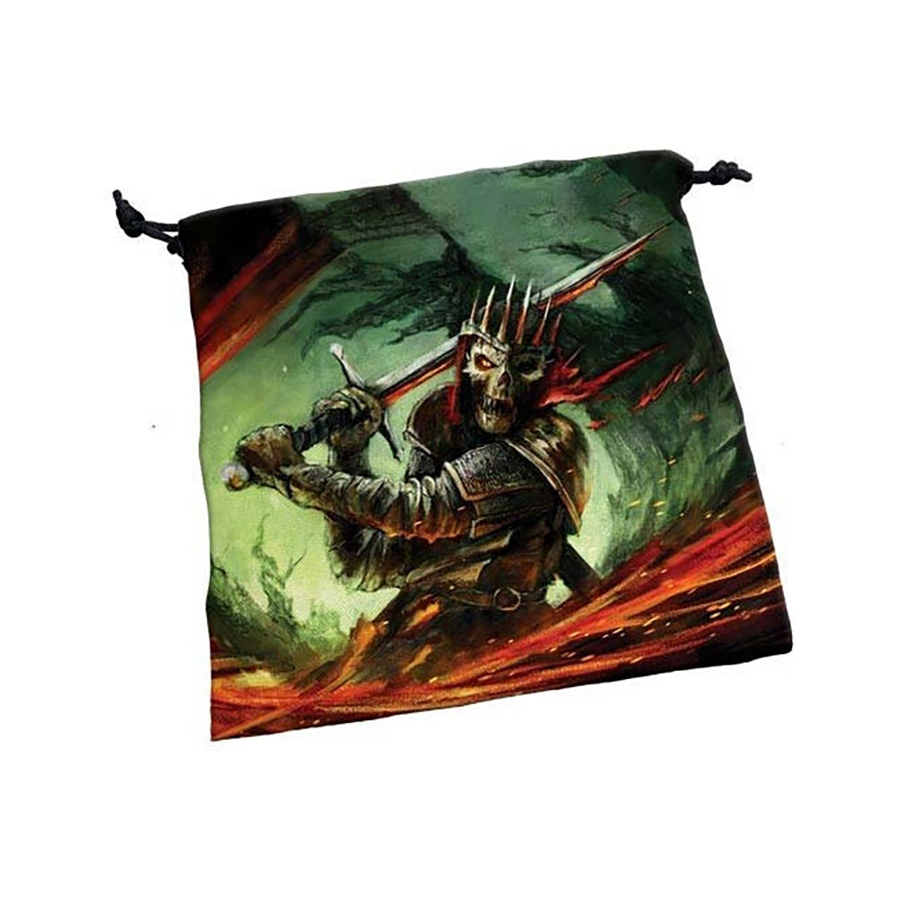 2PK Deluxe Dice Bag Skeletal Warrior Intricate Design Dice Pouch w/ Fantasy Theme