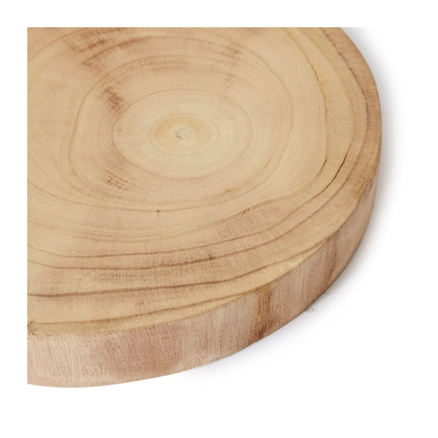 2PK E Style Argus 30cm Paulownia Wood Plate Decor Round - Natural